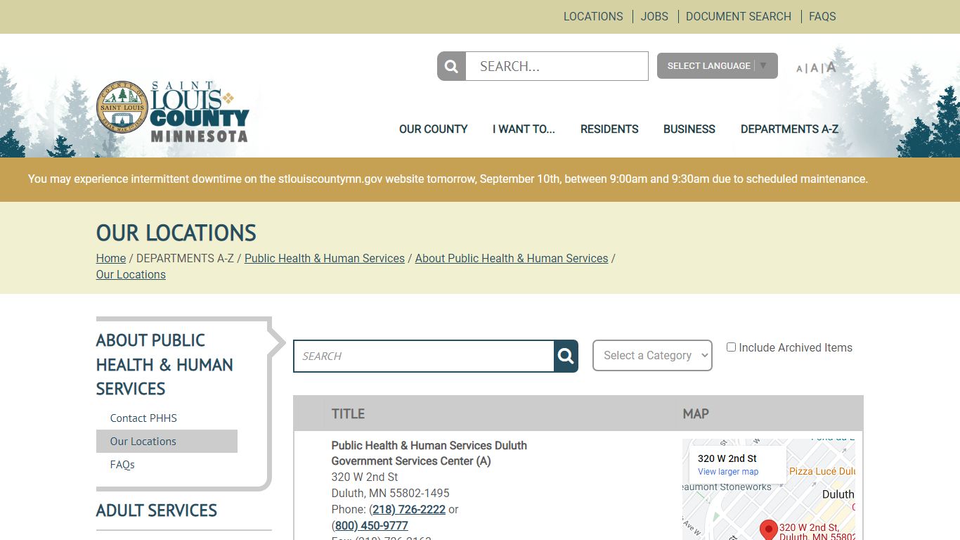Our Locations - St. Louis County, Minnesota